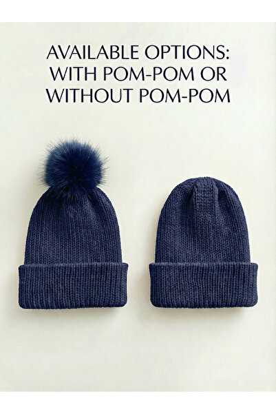 BESKAR Синя ручна в'язка з підкладкою, тепла зимова чоловіча шапка