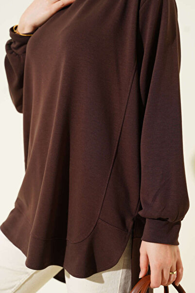 Smy moda Τουνίκ διπλής όψης οβάλ κοπής oversized