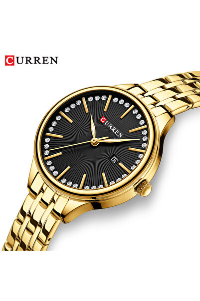 Curren -9099 Original Brand Stainless Steel Band Wrist Watch For Women With Free Box