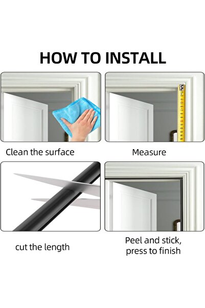 Generic Weather Stripping Door Seal Self-Adhesive D-Shape Foam Tape for Door & Window (33ft, Black)