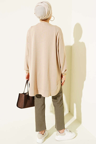 Smy moda Double Face Oval Cut Oversized Tunic