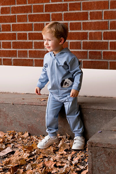 Miny Center Minycenter Dog Embroidered Baby Boy Tracksuit Set