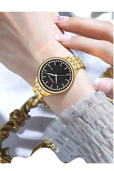 Curren -9099 Original Brand Stainless Steel Band Wrist Watch For Women With Free Box