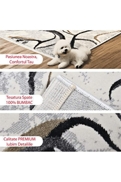 Brava Casa Twilight Dance Carpet, Living Room/Bedroom, Black, Cream, Grey and Yellow, Underfloor Heating