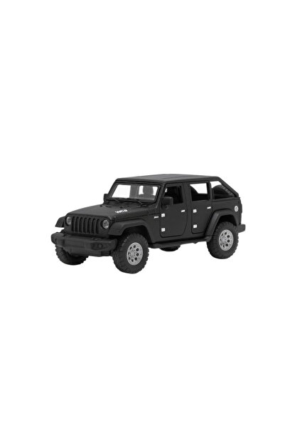 OEM Jeep Wrangler Die-Cast Metal Car Black – 1:32 Scale Pull Back Lights Soun...