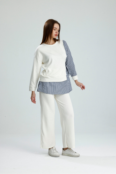 VOICTEC Women's Modal Fabric Soft Touch Shirt Paneled Double Set