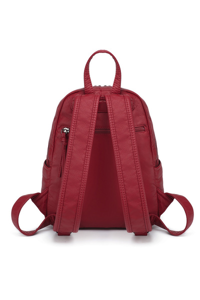 Hüvendo Barcelona Medium Size Multi-Pocket Soft Design Sports and Casual Women's Backpack Burgundy