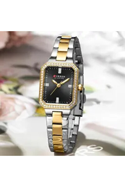 Curren Women's 9102 Rectangular Quartz Watch - Gold Blue