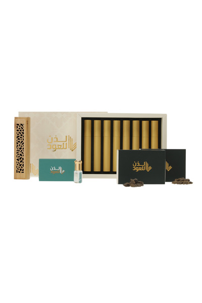 Ladun for Oud 8 علب أعواد مروكي + 2 علب عود البيت الأصلي مع مبخرة ومسك – بخور فاخر برائحة ثابتة