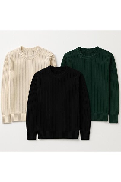 laçin life 3-Pack Crew Neck Knit Sweater