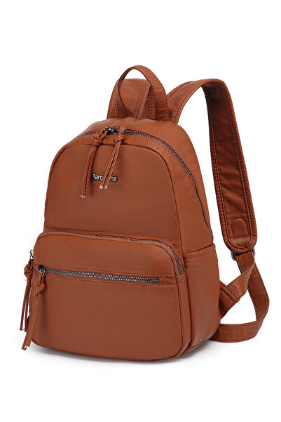 Hüvendo Barcelona Medium Size Multi-Pocket Soft Design Sports and Casual Women's Backpack Brown