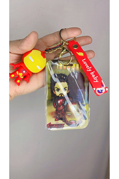 synshop Iron Man Silicone Keychain Card Holder Bag Charm Ornament Workplace Hospital School Gift