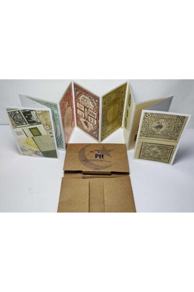 Genel Markalar Ptt Üretimi Osmanlı 10 Farklı Pul Temalı Kartpostal