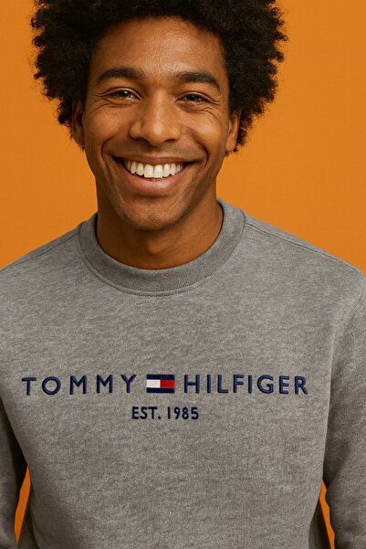 Tommy BİSİKLET YAKA GRİ SWEATSHİRT