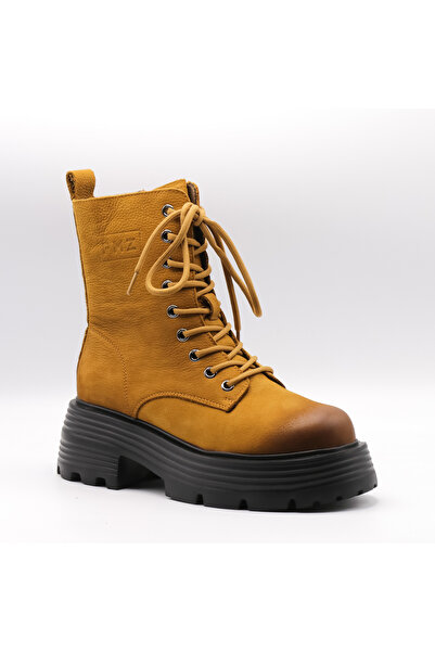 FORMAZIONE Women's genuine leather boots 2301, lace and zipper closure, 6cm sole height, fur-lined interior,