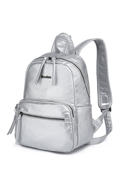 Hüvendo Barcelona Medium Size Multi-Pocket Soft Design Sports and Casual Women's Backpack Platinum