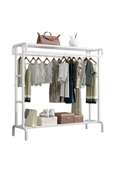 PORKY Shop Metal Double Clothes Rack, Shoe Rack and Storage 70kg, 150x109x50cm