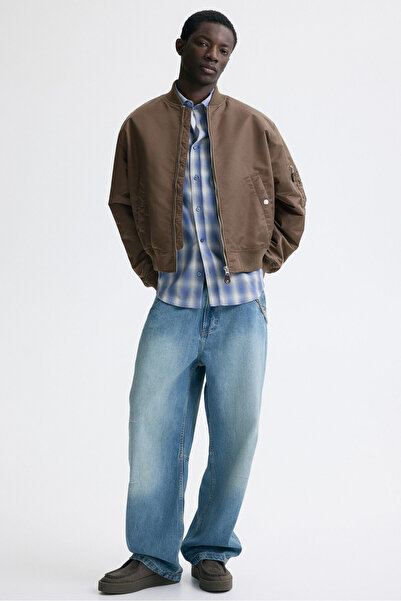 H&M Dolgulu Naylon Pilot Ceketi