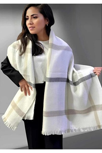 Mynoa Women's Plaid Pattern Cotton Woven Shawl Scarf 70*190