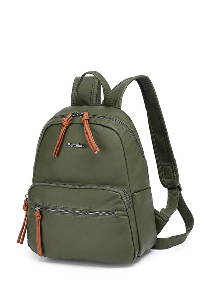 Hüvendo Barcelona Medium Size Multi-Pocket Soft Design Sports and Casual Women's Backpack Dark Green