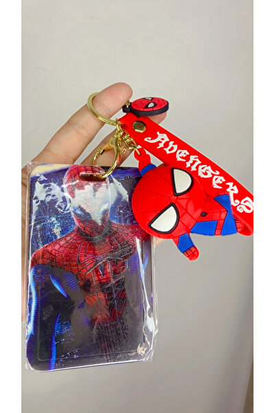 synshop Spider-Man Silicone Keychain Card Holder Bag Charm Ornament Workplace Hospital School Gift