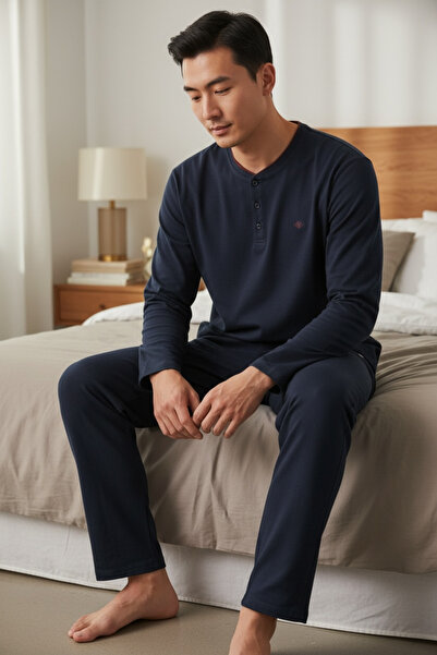 Meleğin Rüyası Yeni Sezon erkek lacivert termal pijama takımı