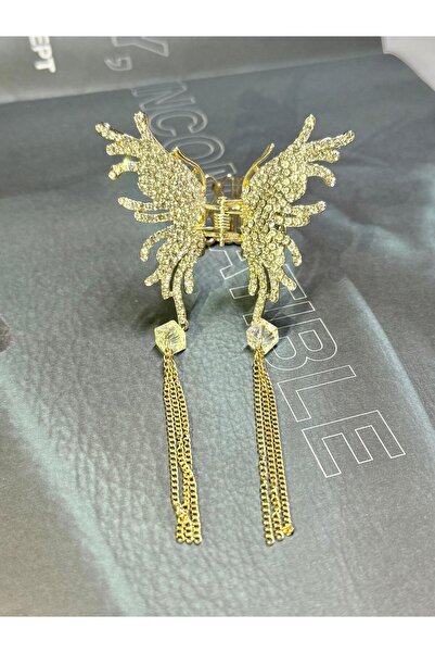 JHTshop Rhinestone Butterfly Hair Clip, Rhinestone Claw Clip, Pearl Tassel Ha...