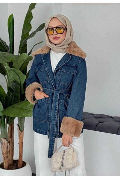 Genel Markalar Kürklü Kot Ceket