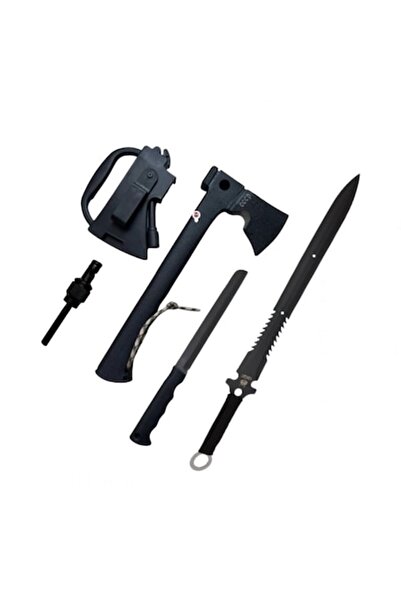 Depox Porky Shop Multifunctional Camping Axe with Hidden Knife, Fire Starter and Whistle