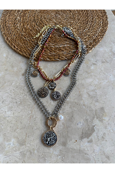 bijux by mrv طقم قلادة مكون من 3 قطع من طراز ZR