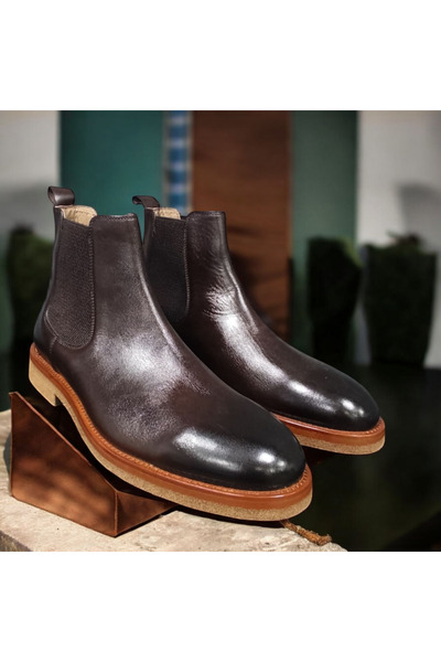 VİVA SHOES 100% Genuine Leather Eva Sole Chealse Men's Boots