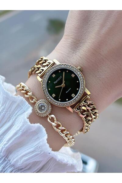 Ferrucci Small Vintage Case Steel Band 2 Years Warranty 3 Atm Women Wristwatch+Bracelet Fy.03615.5