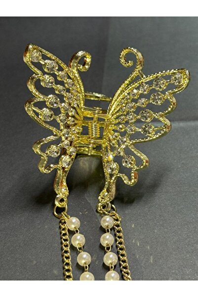 JHTshop Rhinestone Butterfly Hair Clip, Rhinestone Claw Clip, Pearl Tassel Ha...