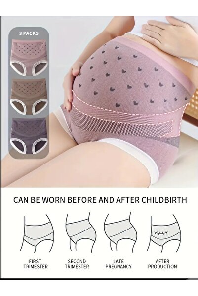 ORGANICYOU Shantou 3 Pieces High Waist Panties for Pregnant Women, Special Pe...