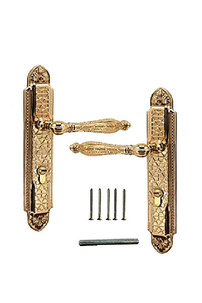 Tucra A pair of heavy-duty door handles, Islamic-style decoration, Turkish made, gold color.