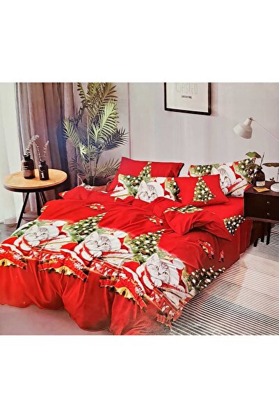 Casa Pucioasa Bedding set, 230x250cm, 6 pieces, Christmas, Red, Kitten, Fir t...