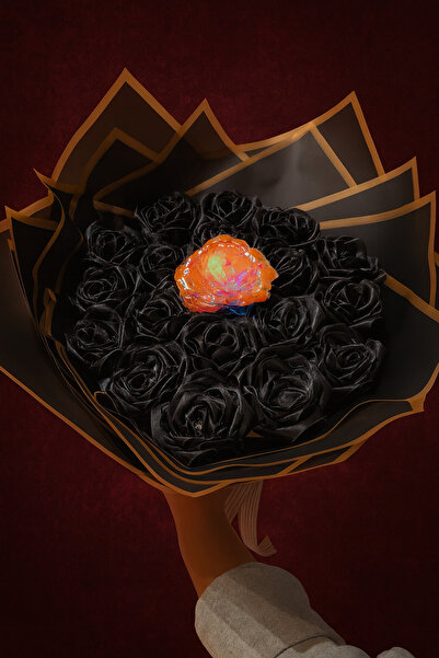 ADA HOME COLLECTION SHOP EŞREF TEK SİYAH GÜL BUKETİ LEDLİ