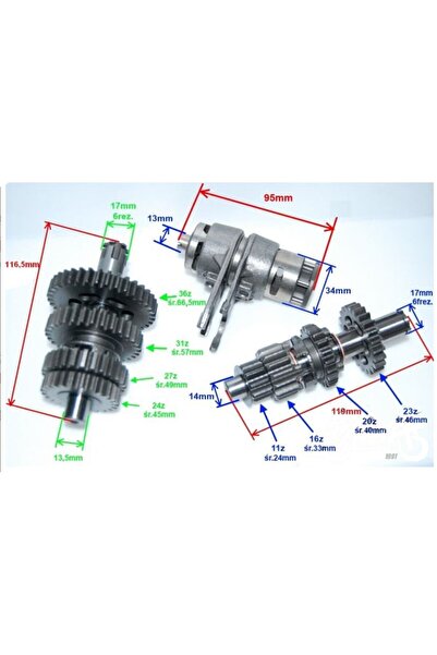 Aftermarket Set angrenaje scuter cu 3 viteze 110cc 125cc