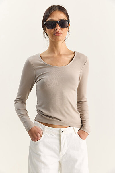 Bianco Lucci Γυναικεία μπλούζα με λαιμόκοψη σε σχήμα U 122 60283831