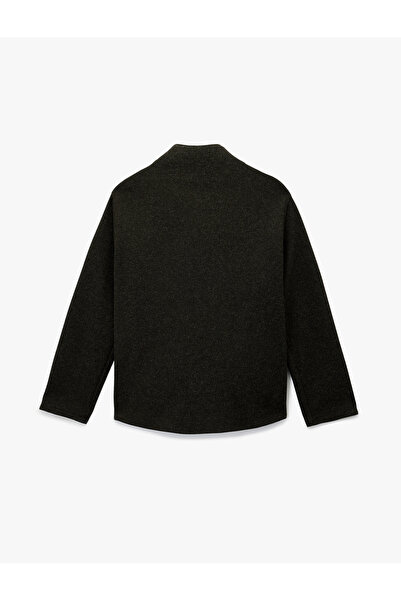 Koton Long Sleeve Stand Collar Buttoned Double-Breasted Cashmere Jacket