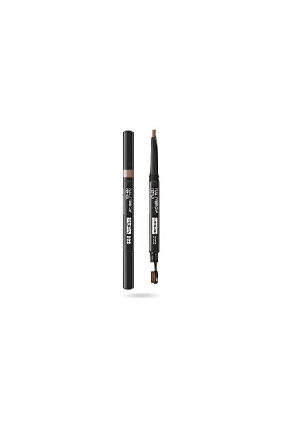 Pupa , Full, Paraben-Free, Definer, Double-Ended, Eyebrow Cream Pencil & Brush 2-In-1, 002, Brown, 0.