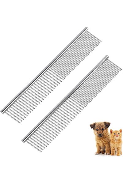 FDTY Stainless Steel Pet Grooming Comb, Rounded Teeth, 19 x 4 cm
