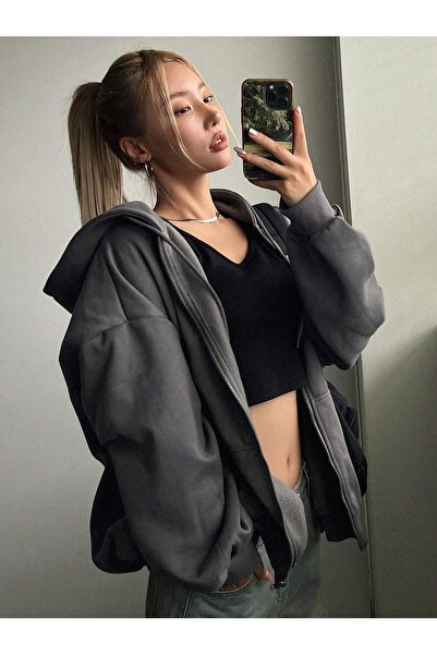 MONFİ FERMUARLI KAPŞONLU HIRKA