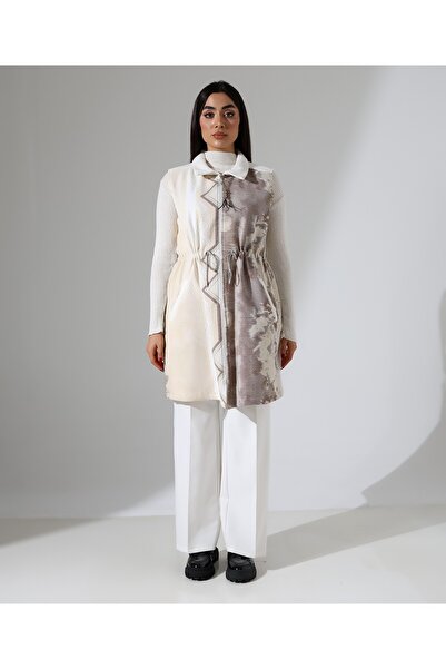 Fi'l Arz Fashion Front Tie Zipper Closure Vest