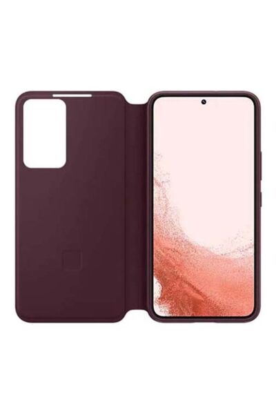 Generic Smart View Cover For Samsung Galaxy S22 Ultra - Burgundy