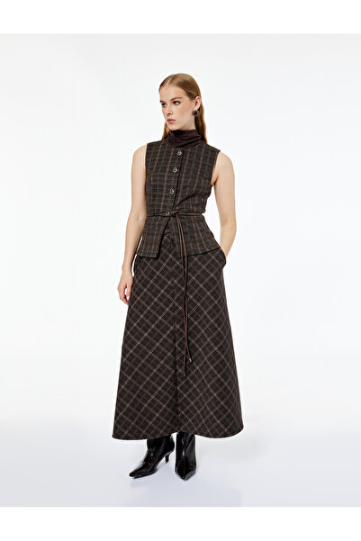 Koton X Melis Ağazat - Καρό γιλέκο με κορδόνια και ζώνη με κουμπιά