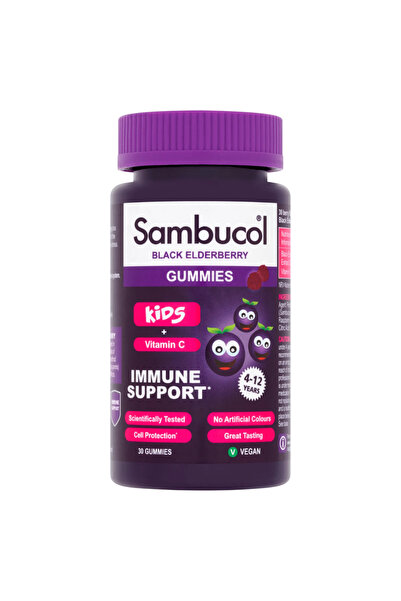 Sambucol , Kids, Black Elderberry & Vitamin C, Support The Immune System, Gummies, 30 pcs