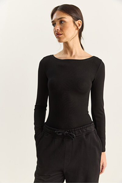 Bianco Lucci Women's Cotton Boat Neck Blouse 6025 60283832