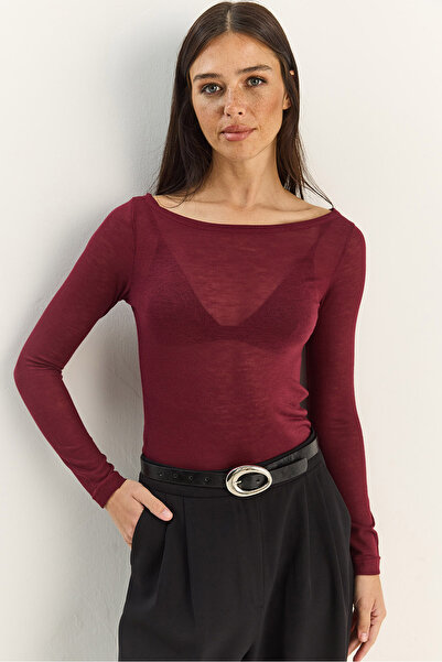 Bianco Lucci Women's Boat Neck Modal Ultra Light Blouse 1010 60283864