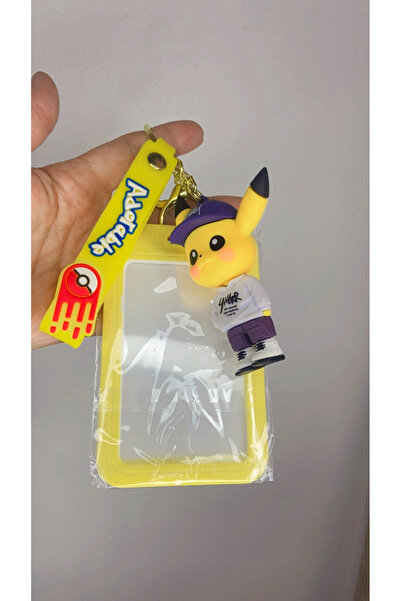 synshop Pikachu Pokemon Anime Silicone Keychain Card Holder Bag Charm Ornament Workplace Hospital School Gift